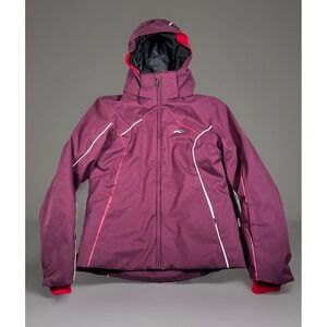 KJUS Youth Formula Ski Jacket Girls Large Purple Snowboard Hooded Full Zip Coat